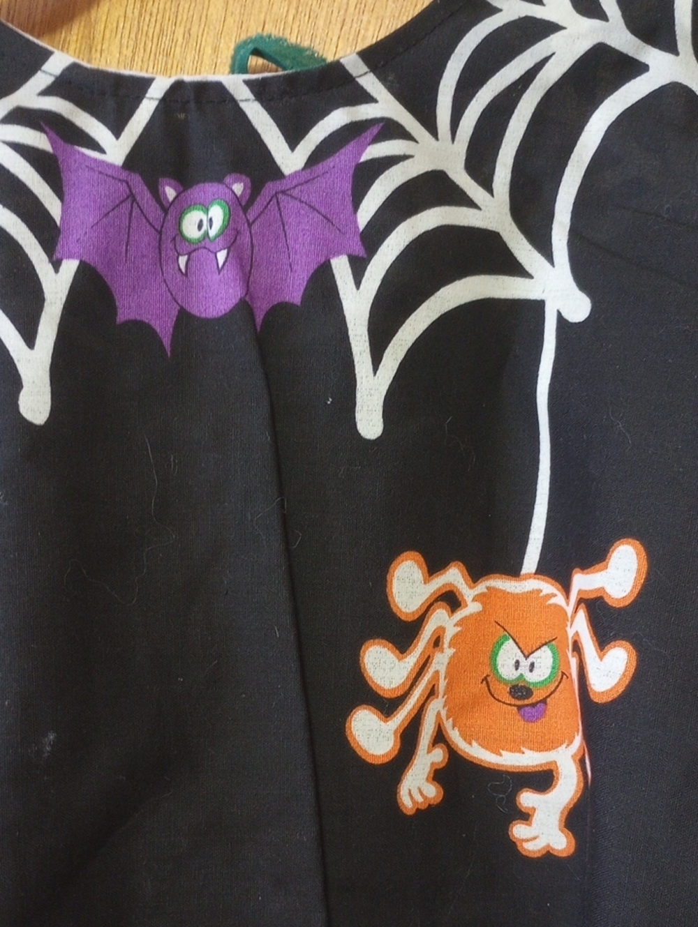 Vintage Halloween Witch Dress w/ Colorful Bats, Spiders, Cats & Pumpkins! - Picture 2 of 5